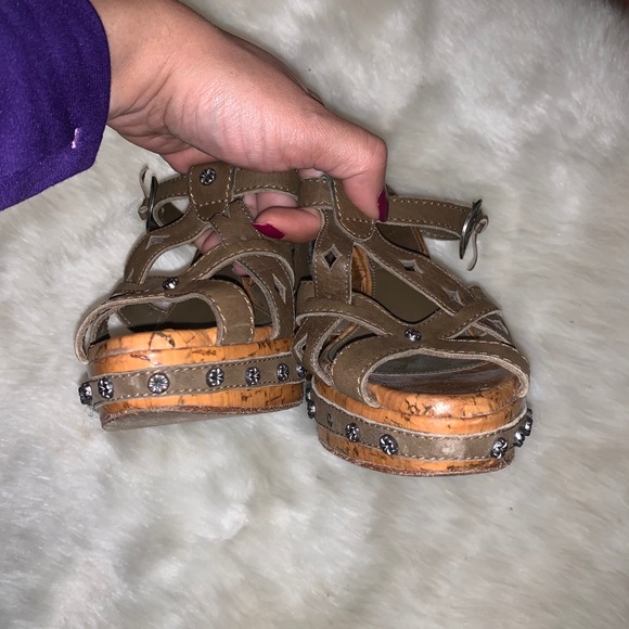 CHRISTIAN DIOR Studded Platform Wedge Sandals - Picture 6 of 7